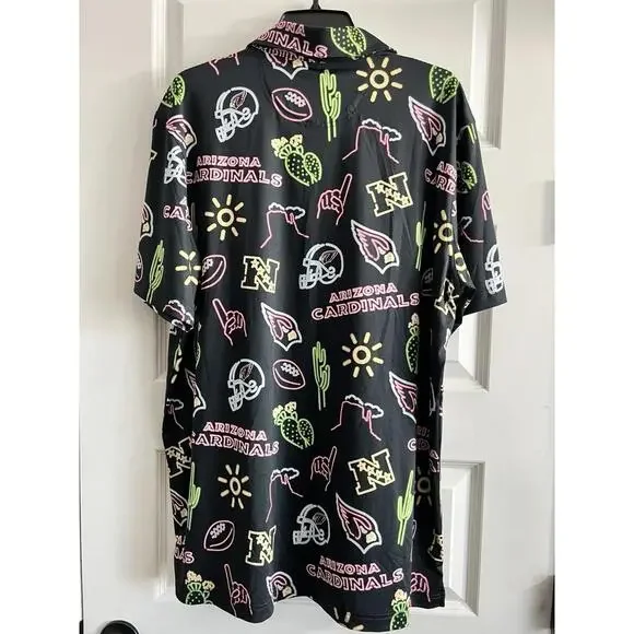 Chubbies Neon NFL Arizona Cardinals XL Polo Shirt NWT Football - Picture 5 of 7